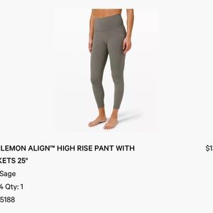 Lululemon Sage High Rise Leggings